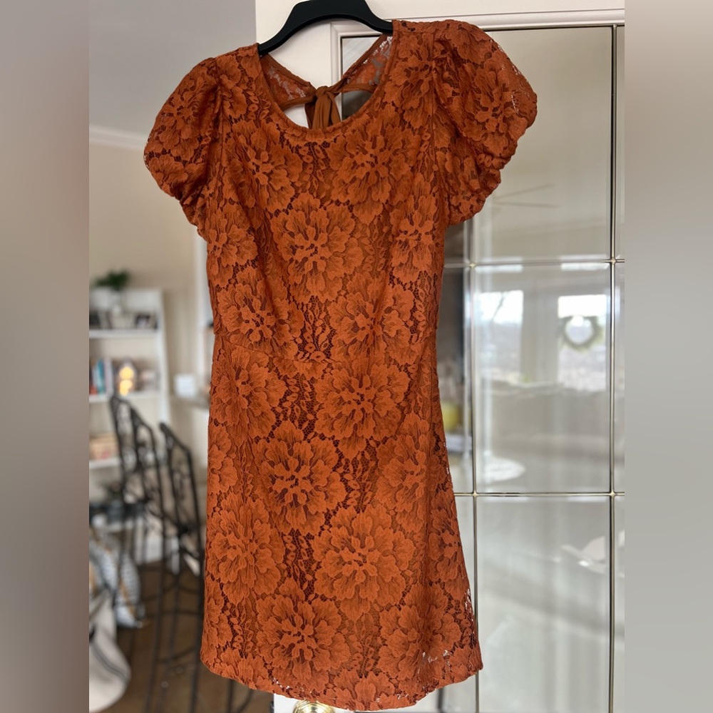 FREE PEOPLE LACE ORANGE DRESS ONLY WORN TWICE
